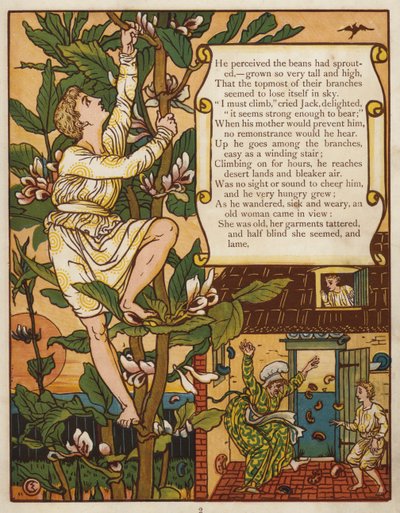 Jack och bönstjälken (färg litho) av Walter Crane
