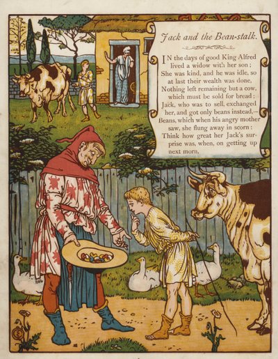 Jack och bönstjälken (färglitografi) av Walter Crane
