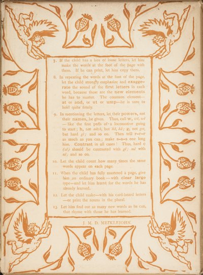 Metod för att lära ut den gyllene primern. Blommiga bårder med keruber. av Walter Crane