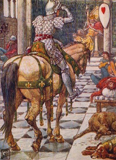 Percival får det slagande hjärtats sköld, 1911. av Walter Crane