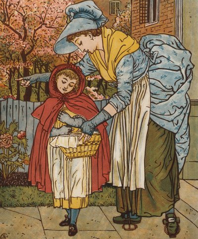 Rödluva (färg litho) av Walter Crane