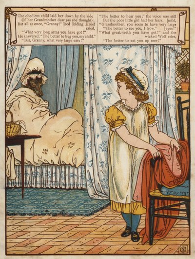 Rödluva (färg litho) av Walter Crane