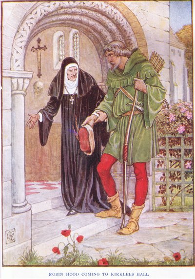 Robin Hood på väg till Kirkley Hall, ca 1920 av Walter Crane