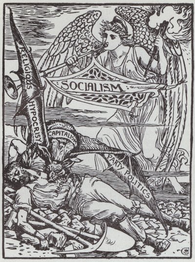 Den kapitalistiska vampyren (litho) av Walter Crane