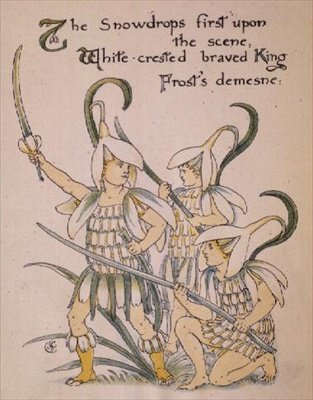 Snödroppe från "Floras fest" av Walter Crane