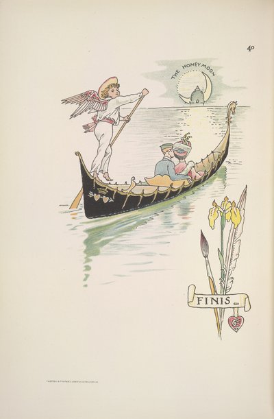 Smekmånaden. Paret i en gondol av Walter Crane