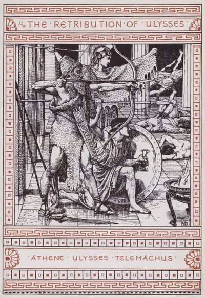 Ulysses vedergällning (gravyr) av Walter Crane