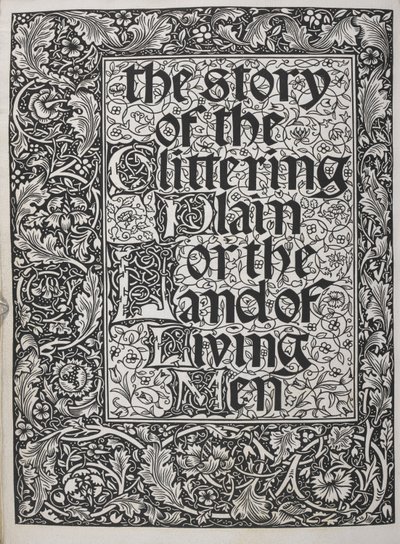 Titelsida dekorerad med blommönster. av Walter Crane