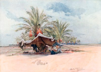 Ett Bedawi-tält (färglitografi) av Walter Frederick Roofe Tyndale