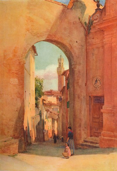Arco Di S. Giuseppe, Siena, c1900 1913 av Walter Frederick Roofe Tyndale