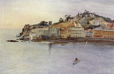 Halvön, Sestri Levante (färg litho) av Walter Frederick Roofe Tyndale