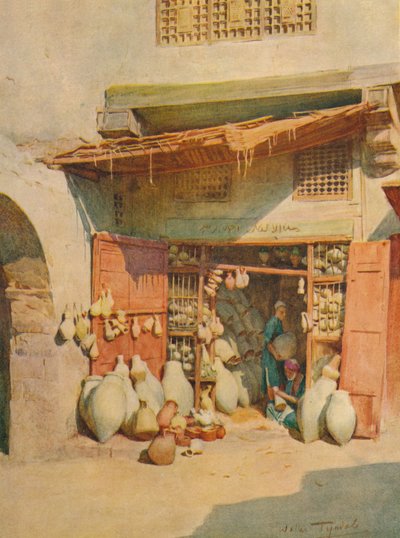 Pottery Bazaar in a Nile Village, c1905, 1912 av Walter Frederick Roofe Tyndale