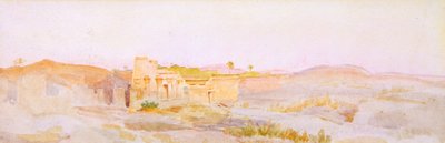 Qurnah, Luxor Sety I:s begravningstempel (akvarell) av Walter Frederick Roofe Tyndale
