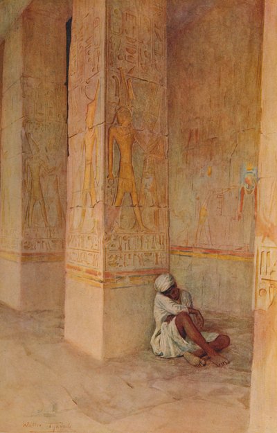 Födelsekolonaden i Hatshepsuts tempel, c1905, 1912 av Walter Frederick Roofe Tyndale