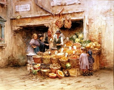 The Fruit Stall (akvarell) av Walter Frederick Roofe Tyndale