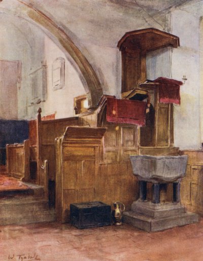 The New Forest: Minstead Church (färg litho) av Walter Frederick Roofe Tyndale