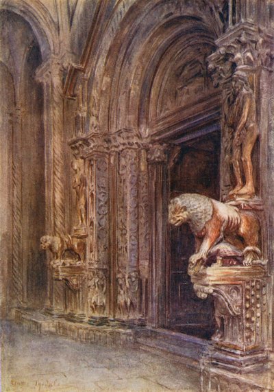 Portiken till domkyrkan i Trau (färglitografi) av Walter Frederick Roofe Tyndale