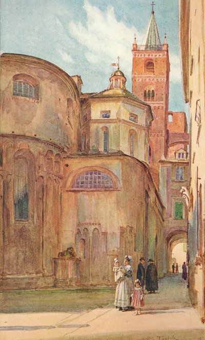 Den romanska kyrkan i Albenga, c1910, 1912 av Walter Frederick Roofe Tyndale