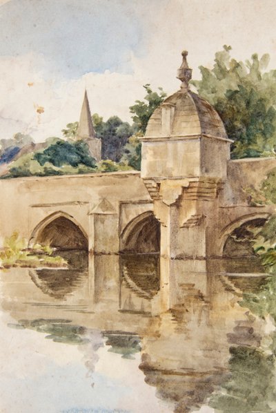 Stadsbron, Bradford-on-Avon (akvarell) av Walter Frederick Roofe Tyndale