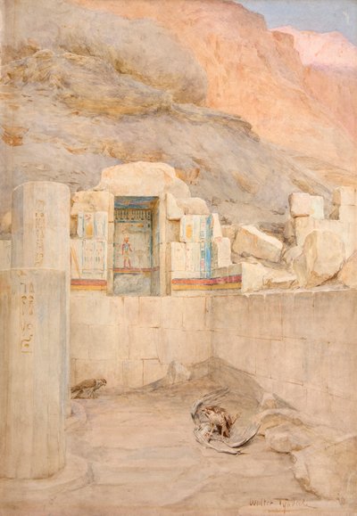 Två rovfåglar med ett storkkadaver (akvarell) av Walter Frederick Roofe Tyndale