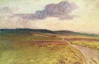 Wessex: Nära Maiden Castle, Dorchester (färglitografi) av Walter Frederick Roofe Tyndale