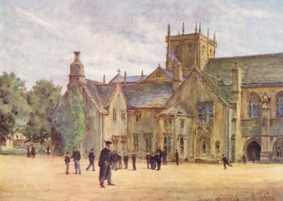 Wessex: Sherborne College (färglitografi) av Walter Frederick Roofe Tyndale