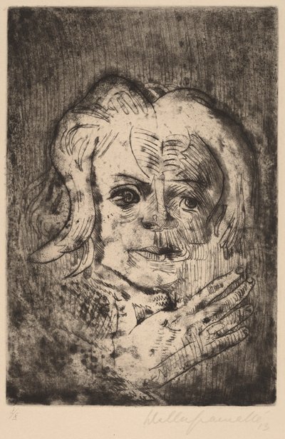 Flicka med hand, 1923. av Walter Gramatte