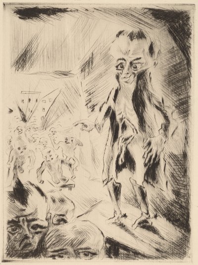 Scen i caféet med krymplingen, 1918. av Walter Gramatte