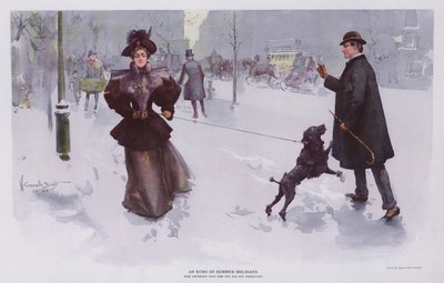 An Echo of Summer Holidays (färg litho) av Walter Granville-Smith