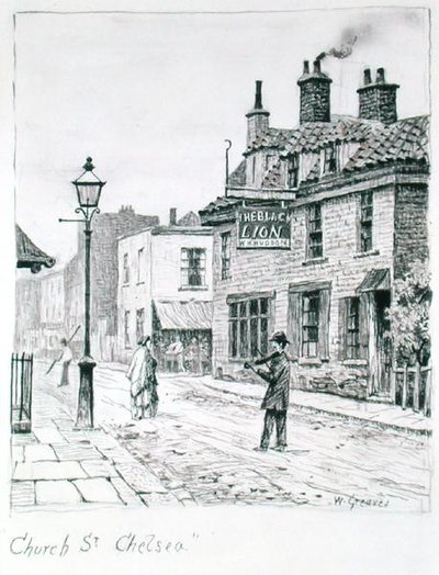 Church Street, Chelsea (bläck på papper) av Walter Greaves