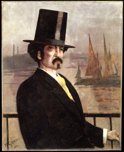 Porträtt av Whistler vid Themsen av Walter Greaves