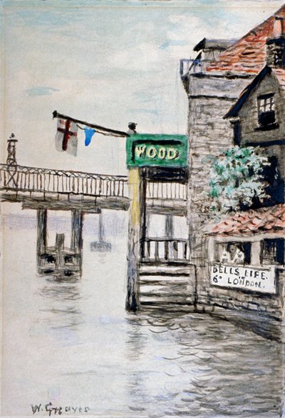 Utsikt över Adam and Eve Inn, Chelsea, London, c1900. av Walter Greaves