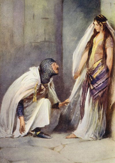 Illustration för Ivanhoe av Sir Walter Scott (litho i färg) av Walter Grieve