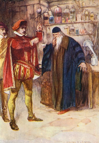 Illustration till Kenilworth av Sir Walter Scott (färglitografi) av Walter Grieve