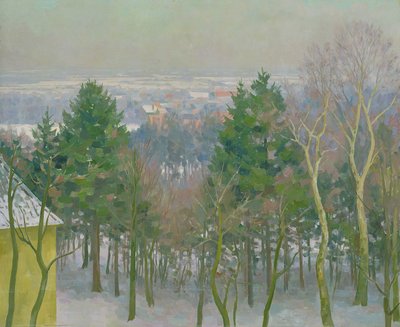Vy över Krahenberg vid Blankenese (olja på pannå) av Walter Heinrich Tanck