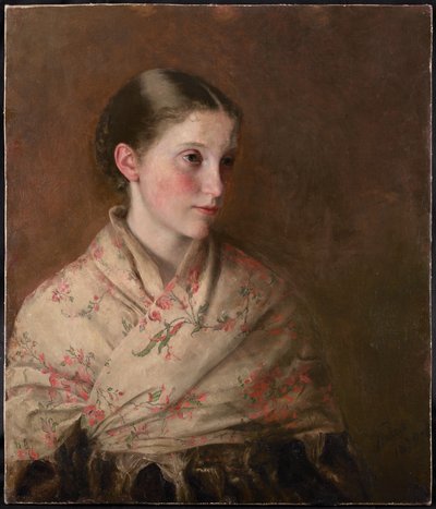 A Girl in a Shawl (olja på duk) av Walter Henry Truscott