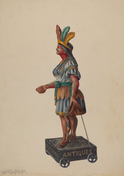 Cigarraffär Indian, ca. 1936. av Walter Hochstrasser