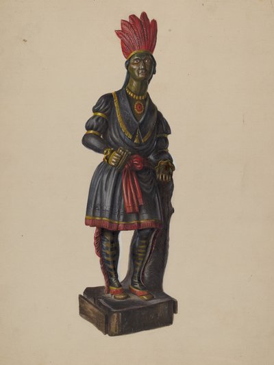 Cigarraffär Indian, ca. 1936. av Walter Hochstrasser