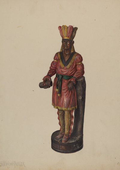 Cigarraffär Indian, ca. 1936. av Walter Hochstrasser
