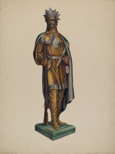 Cigarraffär Indian, ca. 1938. av Walter Hochstrasser