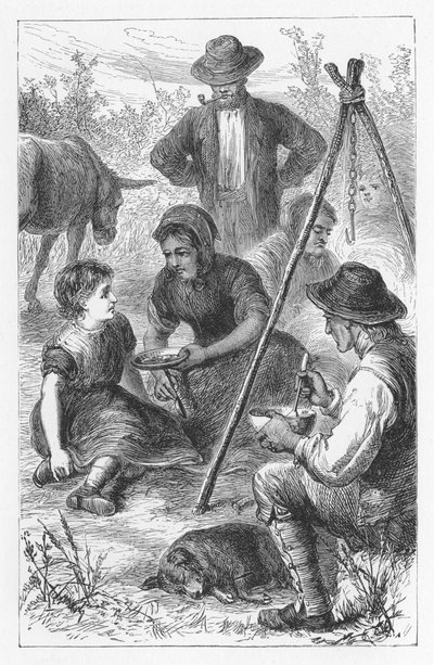 Scen från The Mill on the Floss av George Eliot, c1880 av Walter James Allen