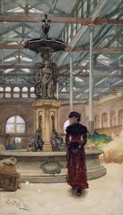 Gamla saluhallen och fontänen, Birmingham av Walter Langley