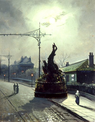 The Original Oak at Night, i Headingley (olja ombord) av Walter Linsley (attr. to) Meegan