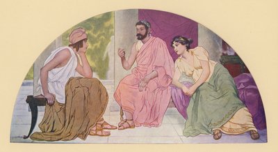 Paris hemma hos Menelaos och Helena (färglitografi) av Walter MacEwen