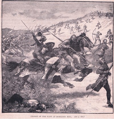 Skottarnas anklagelse vid Homildon Hill 1402 e.Kr av Walter Paget