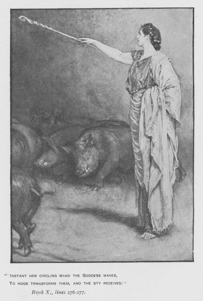 Illustration till påvens Odyssey of Homer (litho) av Walter Paget