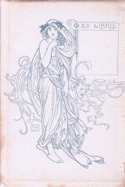 Invändigt omslagsdesign (grönt och vitt), 1900-tal av Walter Paget