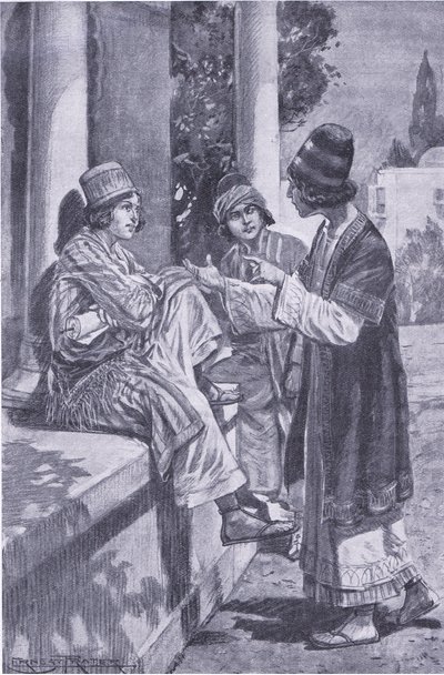 Tre kamraters löfte, illustration från My Magazine av Walter Paget