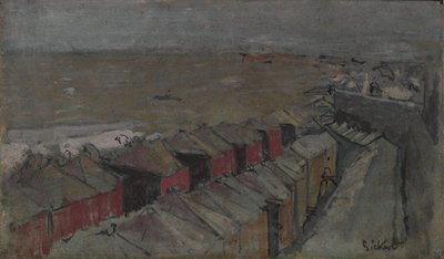 Badhyddor, Dieppe, ca 1890 (olja på panel) av Walter Richard Sickert
