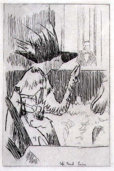 Cafe Royal i London (gravyr) av Walter Richard Sickert
